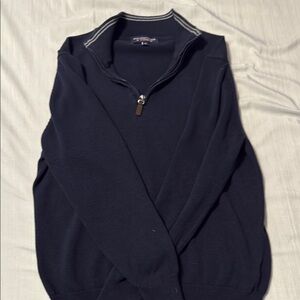 RoundTree & Yorke Men's Navy Sweater with Quarter-Zip